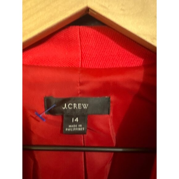 J.Crew Womens‎ Red Open Blazer Jacket Size 14 Viscose Blend NWOT - Picture 3 of 6